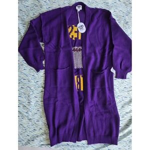 Game Day by Love Letters Purple MinnesotaFootball Longline CardiganSweater 1Size